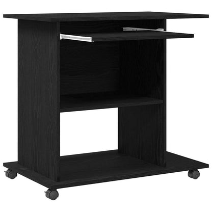Computertisch Eiche schwarz 80x50x75 cm Holzwerkstoff