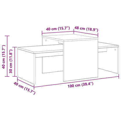 Satztische Schwarz Eichen-Optik 100 x 48 x 40 cm Holzwerkstoff