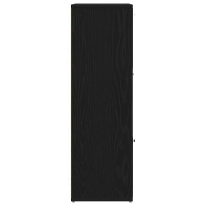 Bücherschrank Schwarz Eichen-Optik 90x28x90 cm Holzwerkstoff
