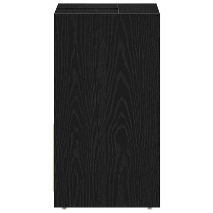 Badschrank Schwarz Eichen-Optik 60x33x61 cm Holzwerkstoff