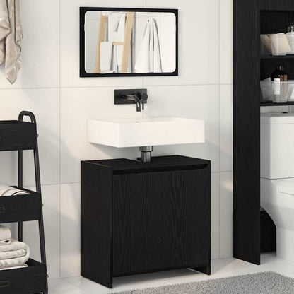 Badezimmerschrank Schwarze Eiche 60 x 33 x 61 cm Holzwerkstoff