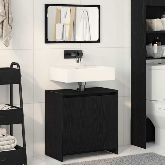 Badezimmerschrank Schwarze Eiche 60 x 33 x 61 cm Holzwerkstoff