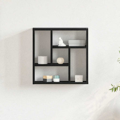 Wandregal Schwarz Eichen-Optik 45x16x45 cm Holzwerkstoff