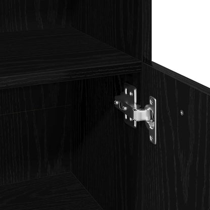 Badezimmerschrank mit Tür Schwarz Eichen-Optik 30 x 30 x 95 cm