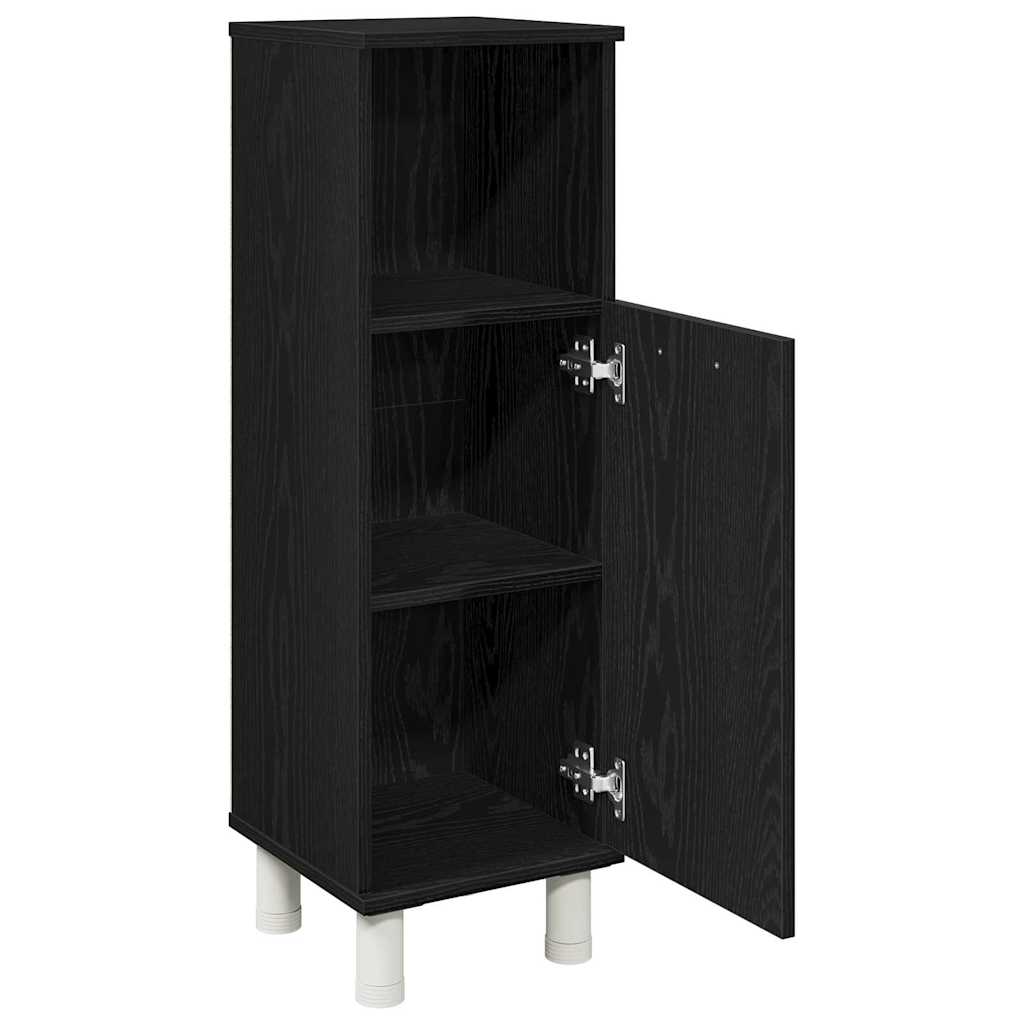 Badezimmerschrank mit Tür Schwarz Eichen-Optik 30 x 30 x 95 cm