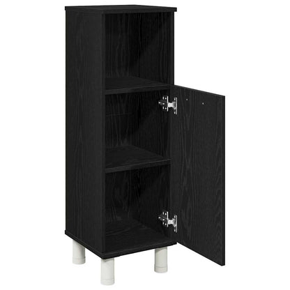 Badezimmerschrank mit Tür Schwarz Eichen-Optik 30 x 30 x 95 cm