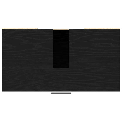 Badezimmerschrank mit Tür Schwarz Eichen-Optik 60 x 32 x 54 cm