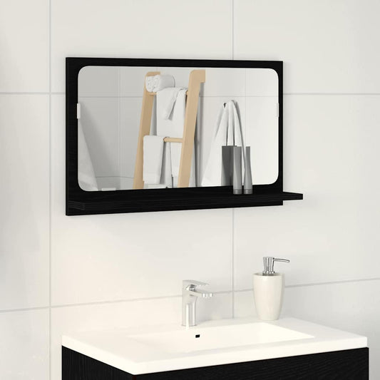 Badspiegel Schwarz Eiche 60x10,5x37 cm Holzwerkstoff