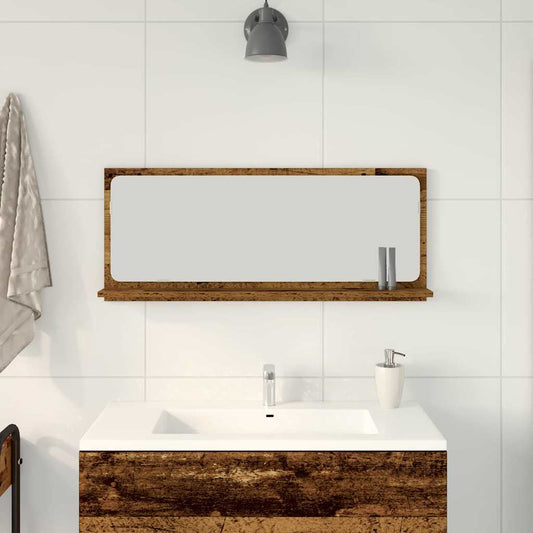 Badezimmer Spiegel aus altem Holz 90x10,5x37 cm aus Holzwerkstoff