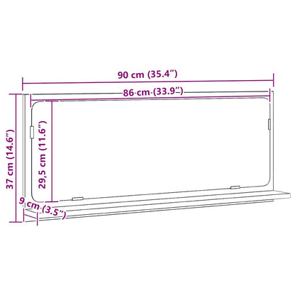 Spiegelablage Artisan-Eiche 90 x 10,5 x 37 cm Holzwerkstoff