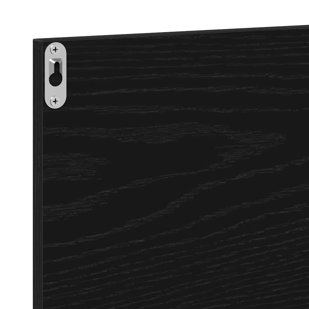 Spiegelablage mit Regal Schwarz Eichen-Optik 90 x 10,5 x 37 cm