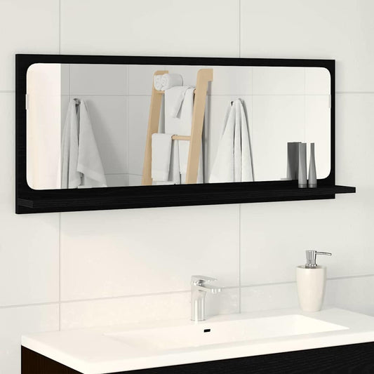 Badezimmer Spiegel Schwarz Eiche 90x10,5x37 cm Holzwerkstoff