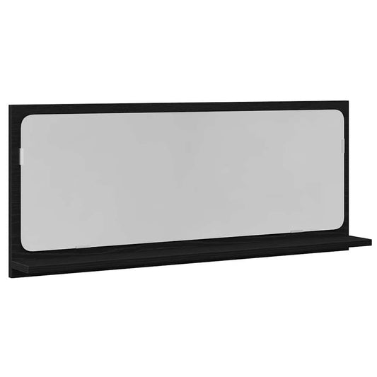 Badezimmer Spiegel Schwarz Eiche 90x10,5x37 cm Holzwerkstoff
