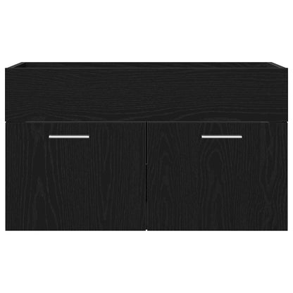 Badezimmer Waschbecken Schrank Schwarze Eiche Holzwerkstoff
