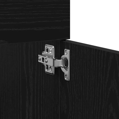 Waschbecken-Schrank mit Tür Schwarze Eiche 90 x 38.5 x 46 cm