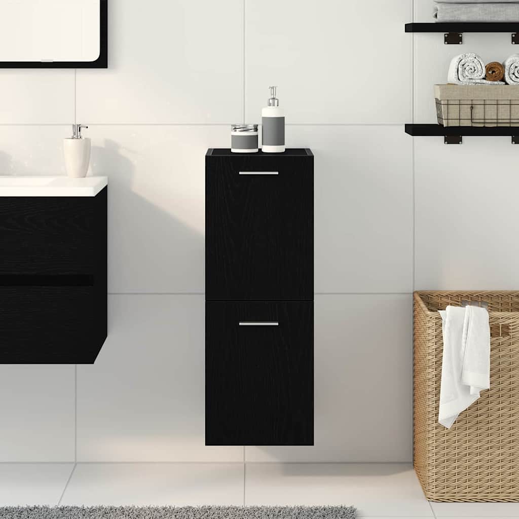 Badezimmerschrank Schwarze Eiche 30 x 30 x 80 cm Holzwerkstoff