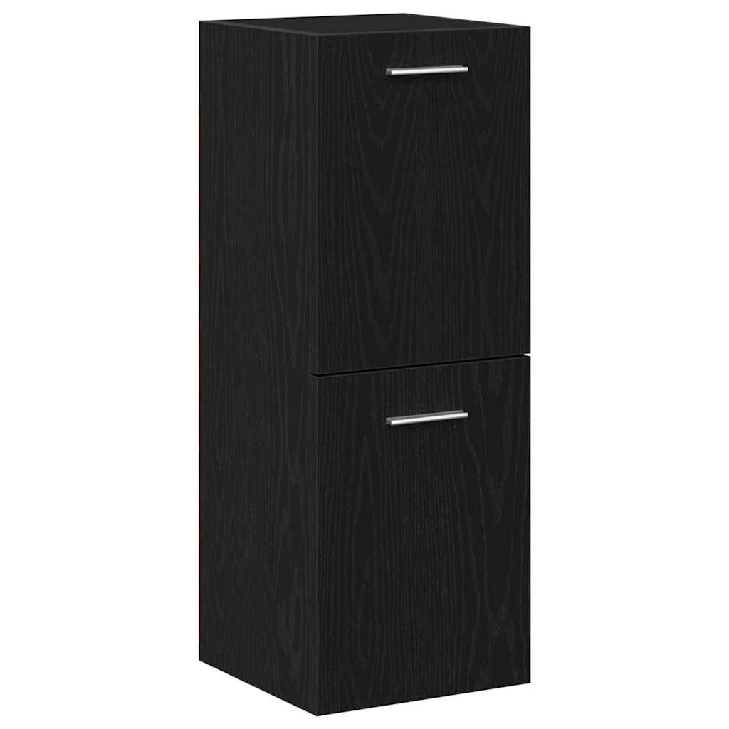 Badezimmerschrank mit Tür Schwarz Eichen-Optik 30 x 30 x 80 cm
