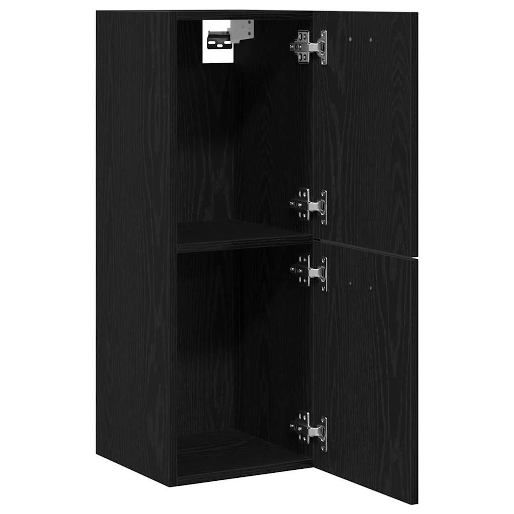Badezimmerschrank mit Tür Schwarz Eichen-Optik 30 x 30 x 80 cm