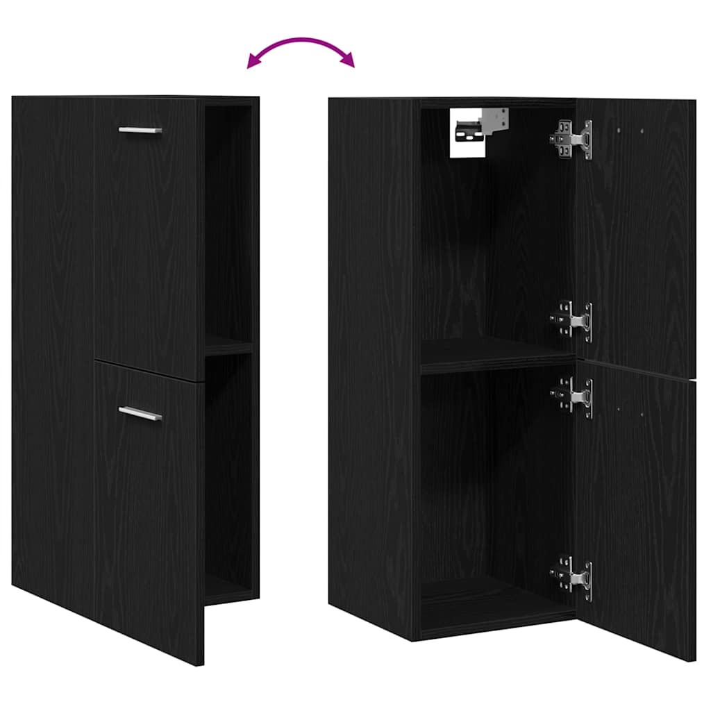 Badezimmerschrank Schwarze Eiche 30 x 30 x 80 cm Holzwerkstoff