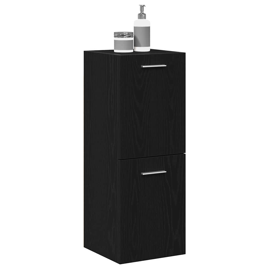 Badezimmerschrank Schwarze Eiche 30 x 30 x 80 cm Holzwerkstoff