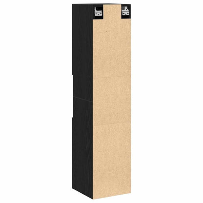 Badezimmer Schrank mit Regal Schwarze Eiche 30 x 30 x 130 cm
