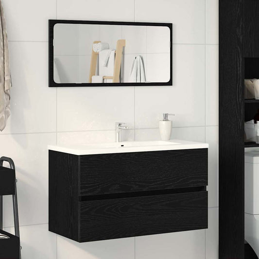 Spülbeckenschrank Schwarz Eiche 80x38,5x45 cm Holzwerkstoff
