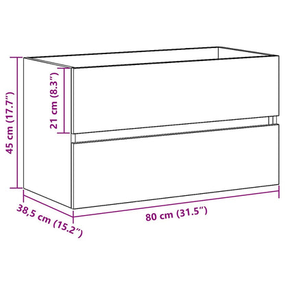 Spülbeckenschrank Schwarz Eiche 80x38,5x45 cm Holzwerkstoff