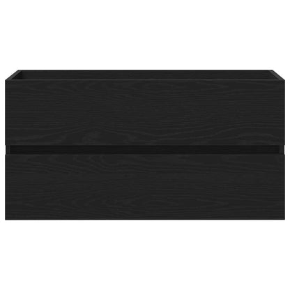 Spülbeckenschrank Schwarz Eiche 90x38,5x45 cm Holzwerkstoff