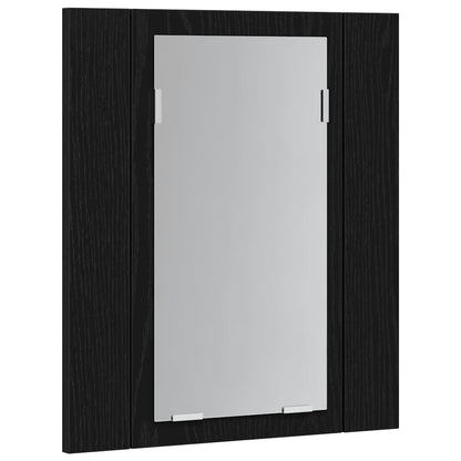 LED Badezimmerspiegelschrank Eiche Schwarz 40x12x45 cm Holzwerkstoff