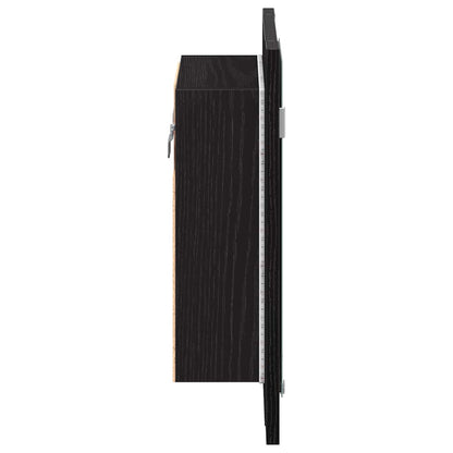 LED Badezimmerspiegelschrank Eiche Schwarz 40x12x45 cm Holzwerkstoff
