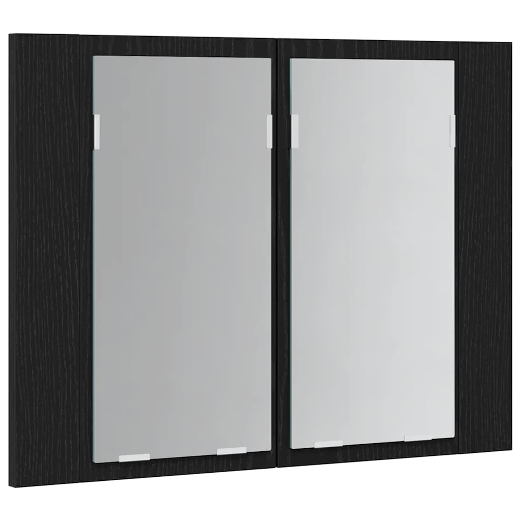 Badezimmerspiegelschrank Schwarz Eichen-Optik 60 x 12 x 45 cm