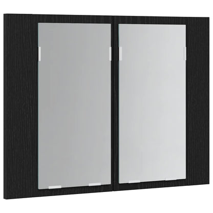 Badezimmerspiegelschrank Schwarz Eichen-Optik 60 x 12 x 45 cm