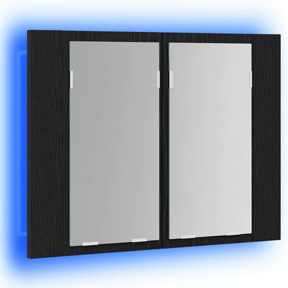 Badezimmerspiegelschrank Schwarz Eichen-Optik 60 x 12 x 45 cm