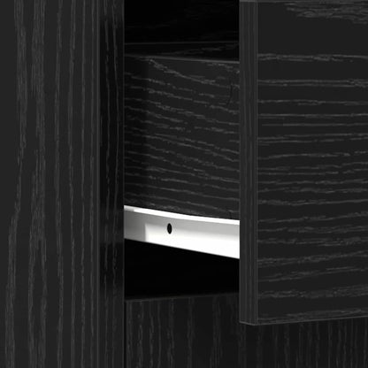 Badezimmerschrank mit Tür Schwarz Eichen-Optik 60 x 33 x 80 cm