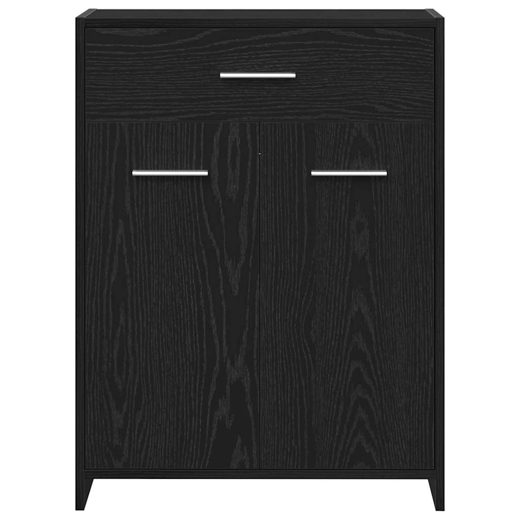 Badezimmerschrank mit Tür Schwarz Eichen-Optik 60 x 33 x 80 cm