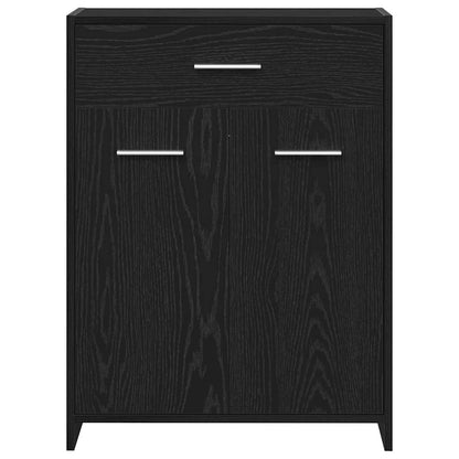 Badezimmerschrank mit Tür Schwarz Eichen-Optik 60 x 33 x 80 cm