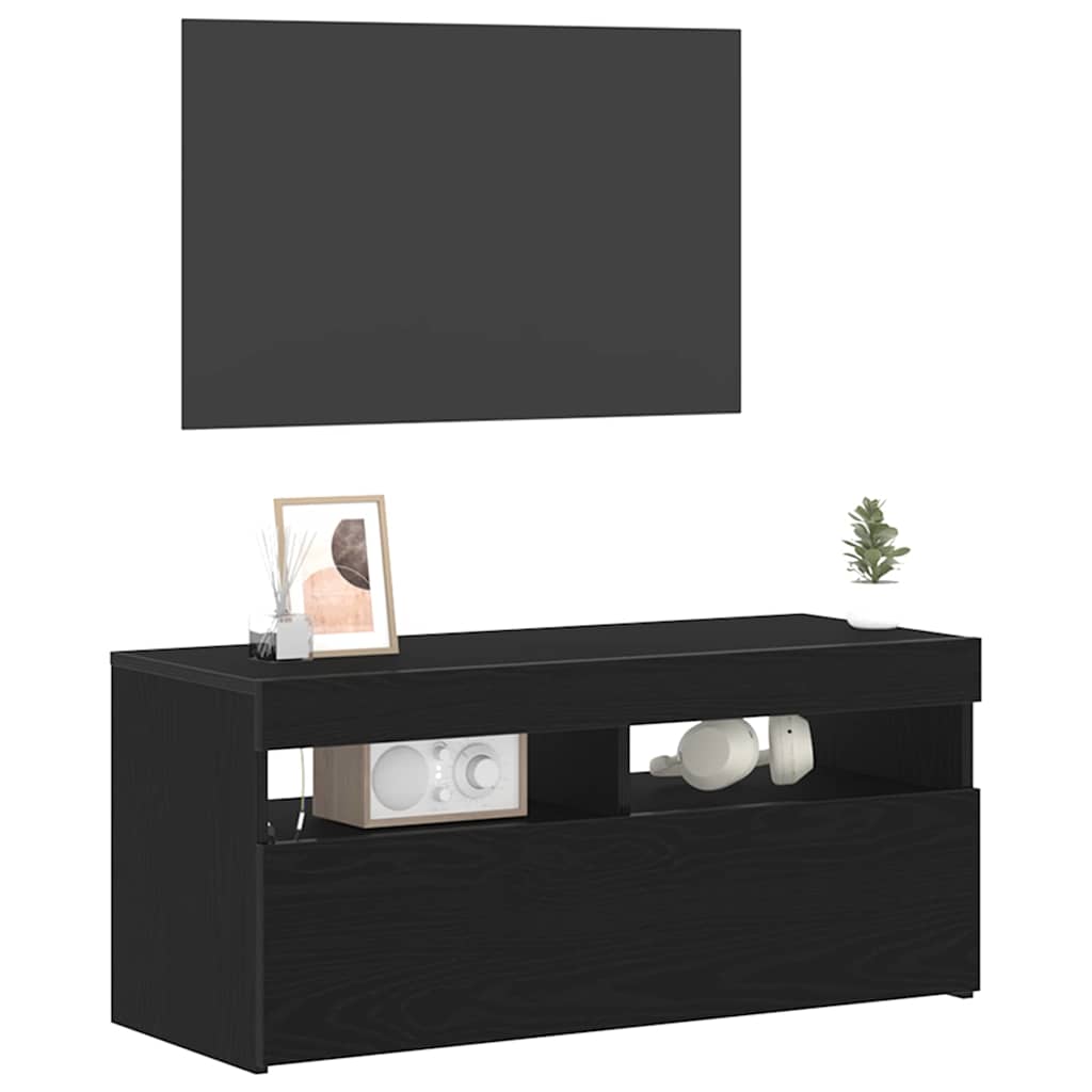 TV-Schränk Schwarz 90 x 35 x 40 cm Holzwerkstoff