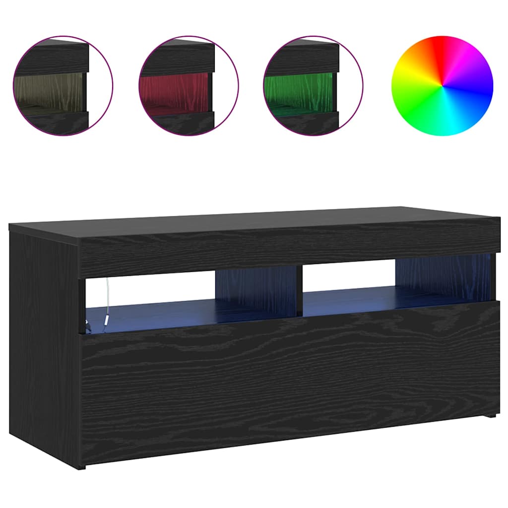 TV-Schränk Schwarz 90 x 35 x 40 cm Holzwerkstoff