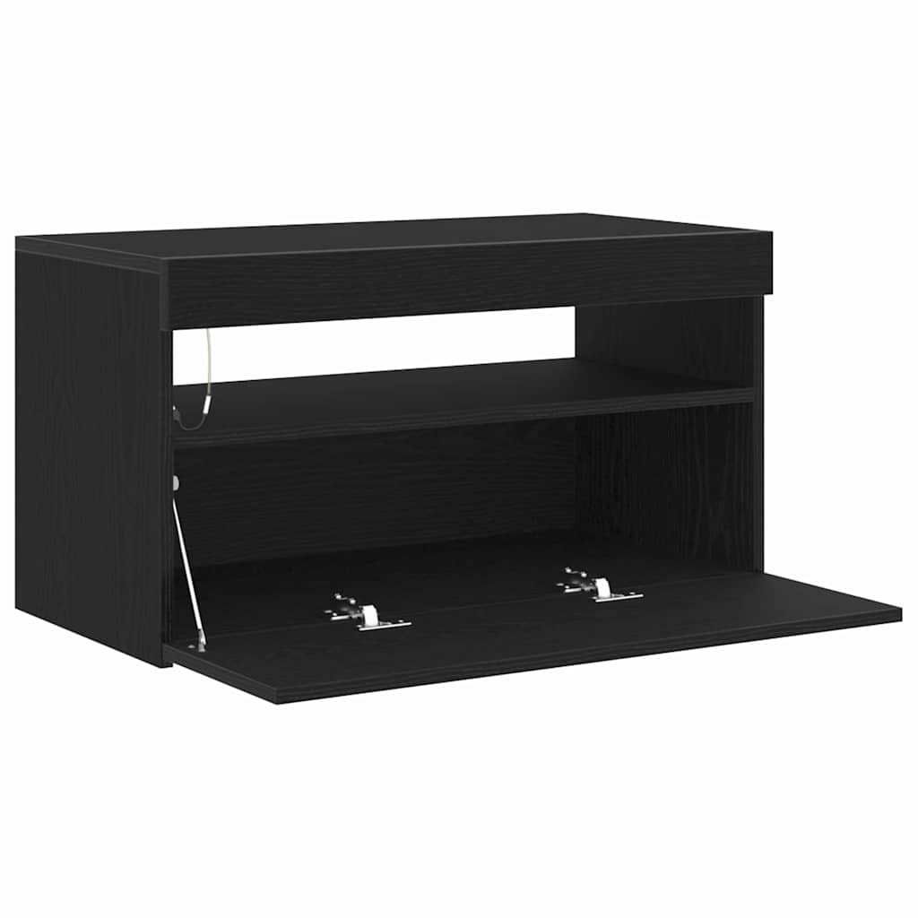TV-Schränk 2 pcs Schwarz 75 x 35 x 40 cm Holzwerkstoff