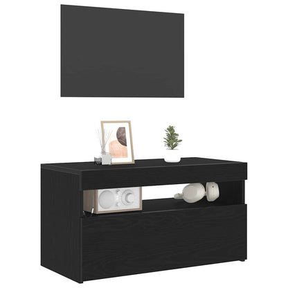 TV-Schränk 2 pcs Schwarz 75 x 35 x 40 cm Holzwerkstoff