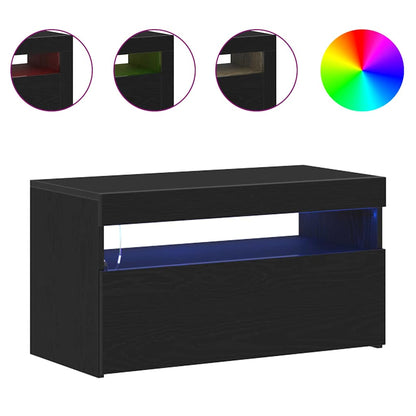 TV-Schränk 2 pcs Schwarz 75 x 35 x 40 cm Holzwerkstoff