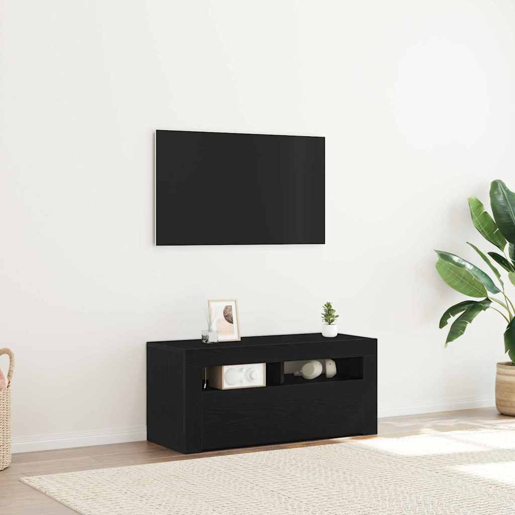 TV-Schränk Schwarz 90 x 35 x 40 cm Holzwerkstoff