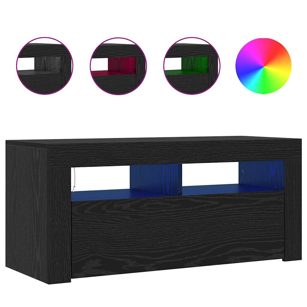 TV-Schränk Schwarz 90 x 35 x 40 cm Holzwerkstoff
