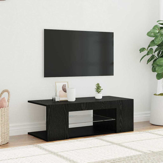 TV-Schränk Schwarz Eichen-Optik 90 x 39 x 30 cm Holzwerkstoff