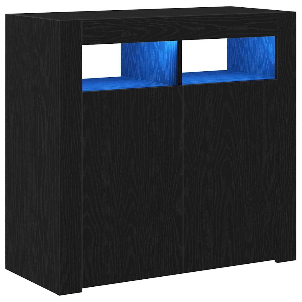 Sideboard Schwarz 80 x 35 x 75 cm Holzwerkstoff