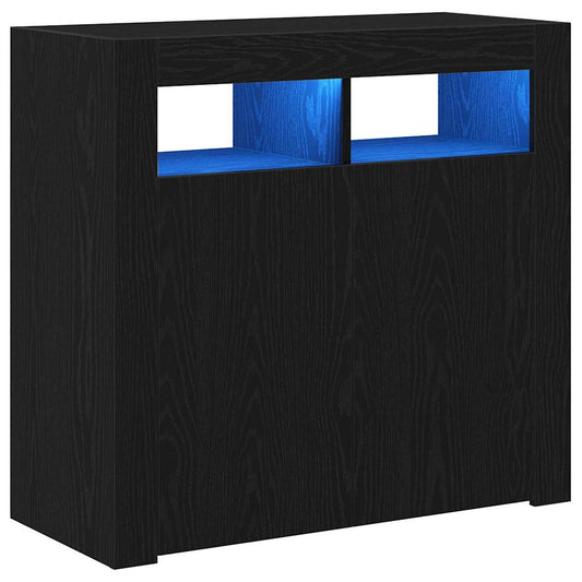 Sideboard Schwarz 80 x 35 x 75 cm Holzwerkstoff
