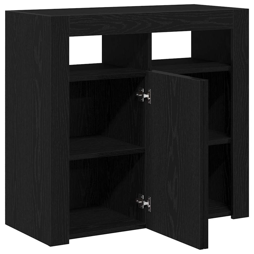 Sideboard Schwarz 80 x 35 x 75 cm Holzwerkstoff