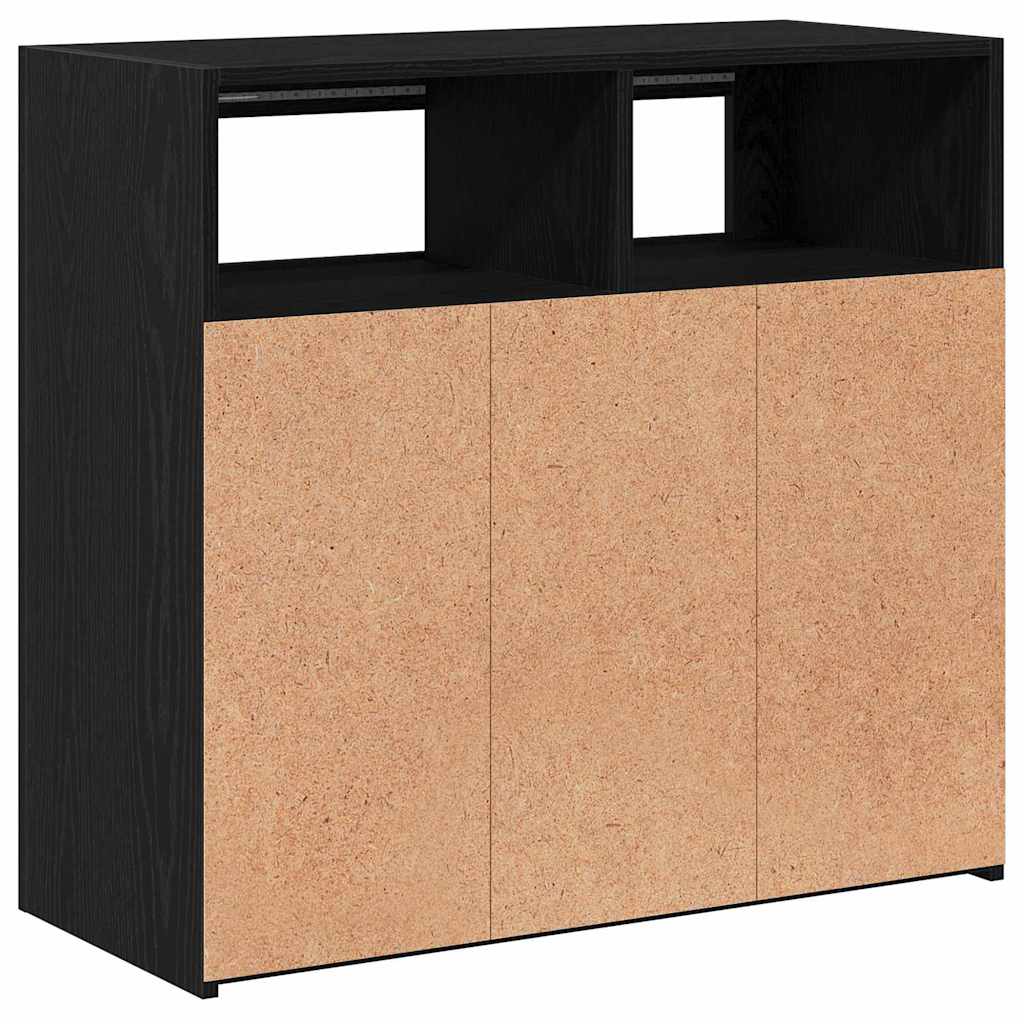 Sideboard Schwarz 80 x 35 x 75 cm Holzwerkstoff