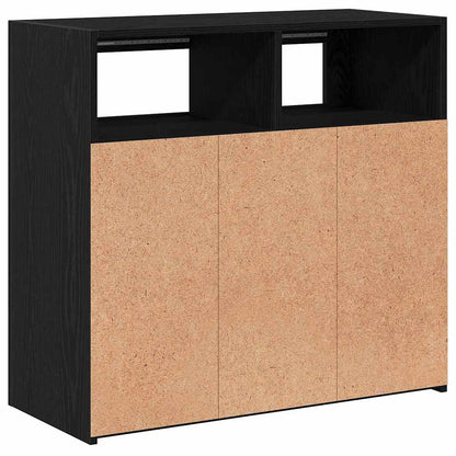 Sideboard Schwarz 80 x 35 x 75 cm Holzwerkstoff