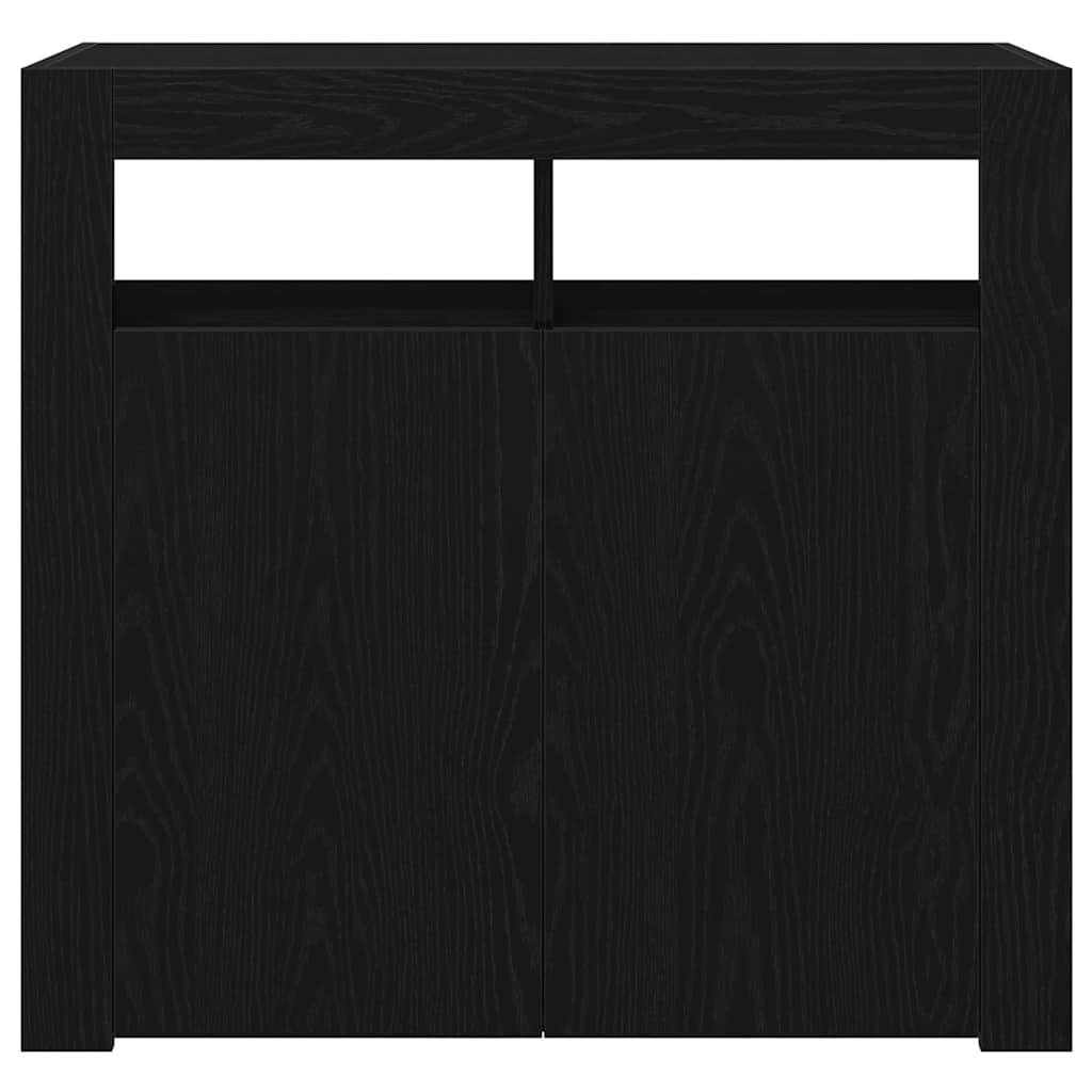 Sideboard Schwarz 80 x 35 x 75 cm Holzwerkstoff